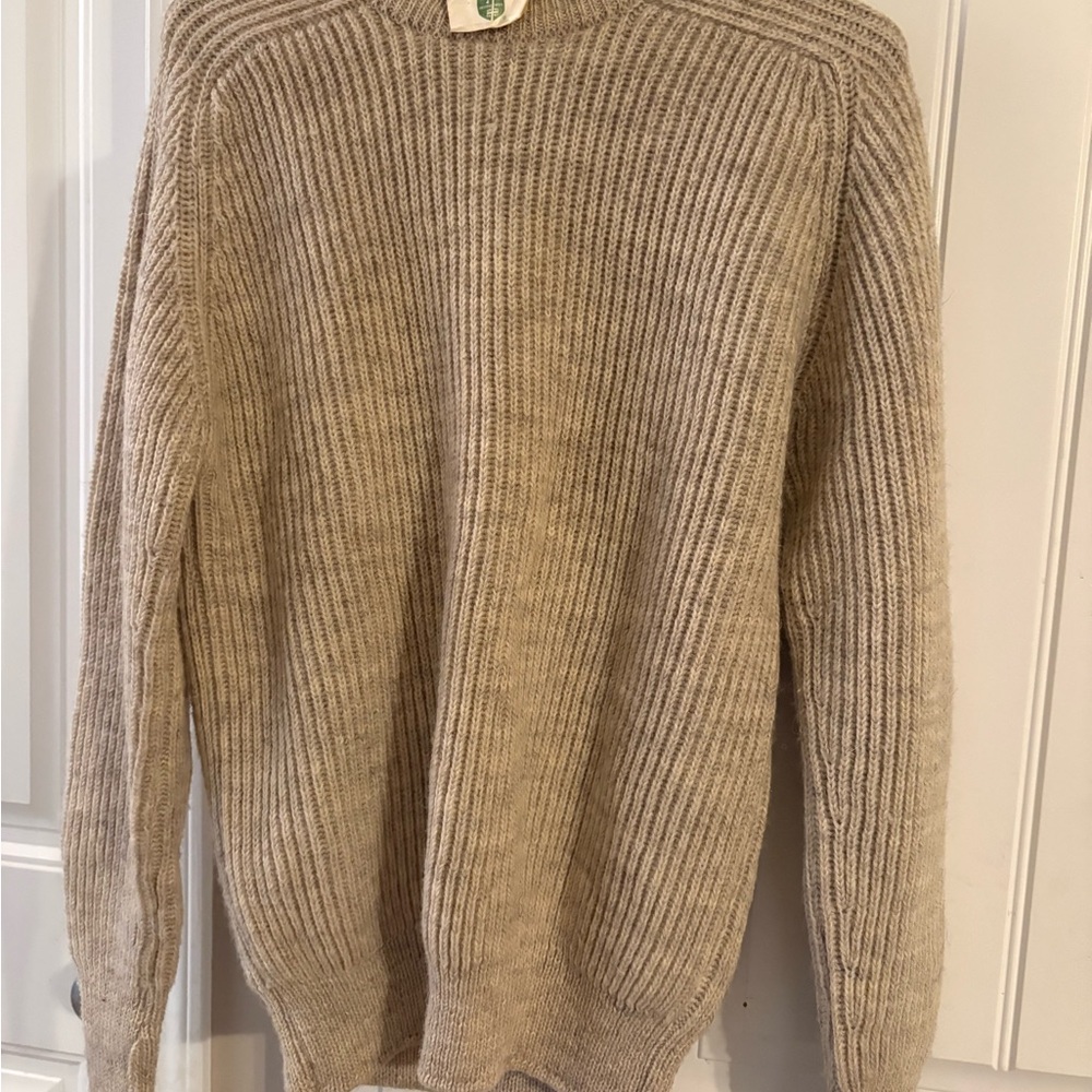 L.L. Bean Beige Ribbed Sweater